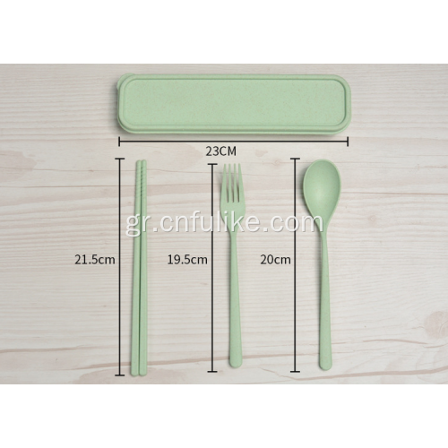 Οικολογικό φιλικό σίτο άχυρο κουτάλι Chopstick Fork Set